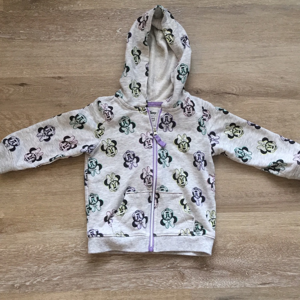 Minnie Mouse Light Hooded Zip Up Sweatshirt